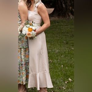 Satin bow tie sleeve dress